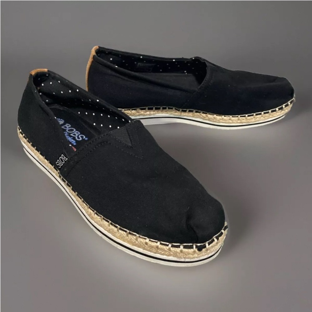 BOBS from SKECHERS Breeze New Discovery Black Shoes 32719 Womens Size 7.5